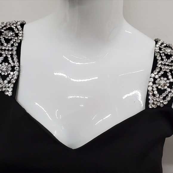 Ted Baker Rhinestone embellished strap black dress - Picture 4 of 12